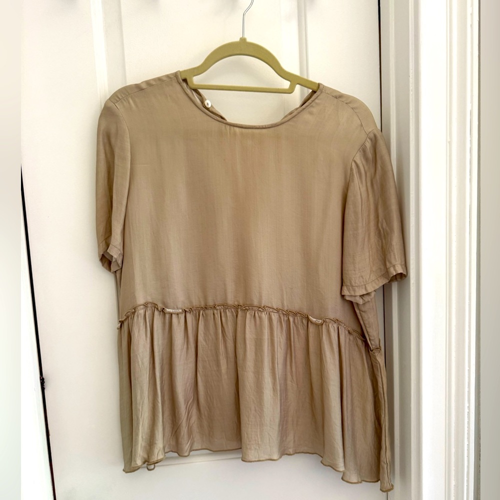 Chan Luu Peplum Short Sleeve Women's Top